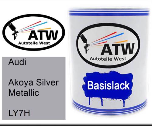 Audi, Akoya Silver Metallic, LY7H: 1L Lackdose, von ATW Autoteile West.